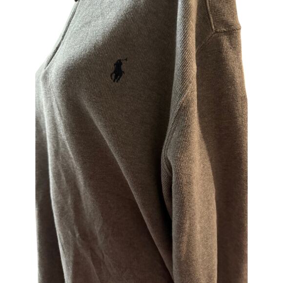 Polo Ralph Lauren Mens Size XL Gray 1/4 Zip Pullover Sweater - Picture 4 of 5